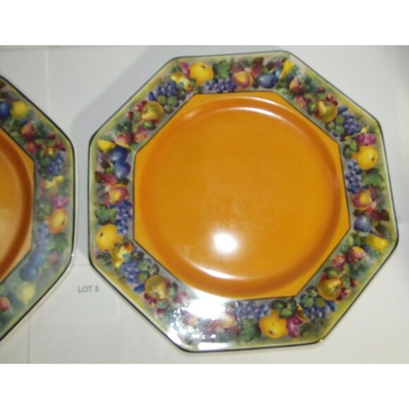 2 Vintage Regal Ware R P Co Octagon Plate Lot #5 Made in England Regal Pottery - Picture 3 of 12